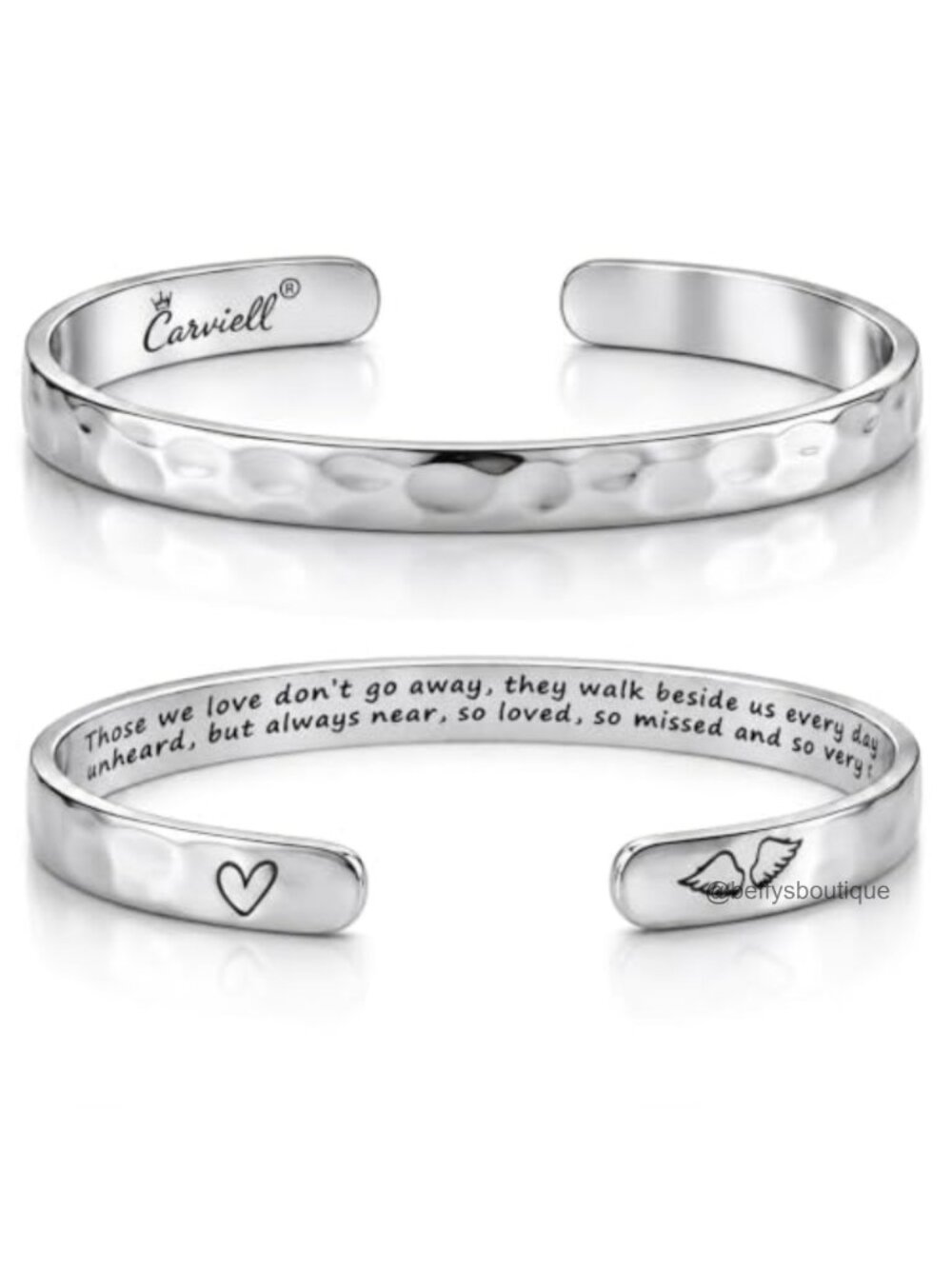 Engraved Memorial Cuff Bracelet Solid 316L Stainless Steel Adjustable Gift